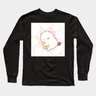 muffin cat and duck sleeping in marshmallow Long Sleeve T-Shirt